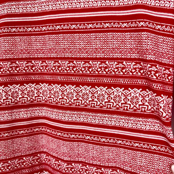 The TALBOTS Tee Small Red Cozy Soft Holiday Christmas Blouse Shirt Top Winter - Picture 6 of 8